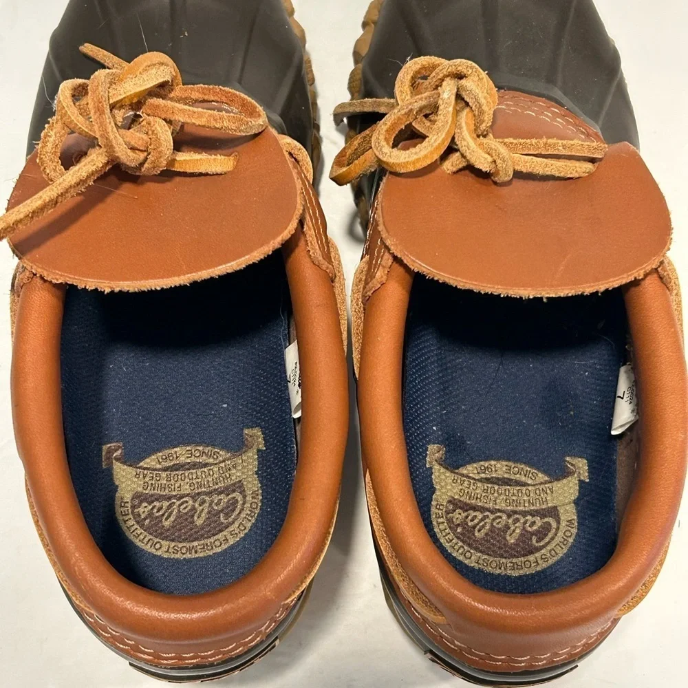 Cabela's Womens Size 7 Steel Shank Duck Boots Slip On Brown, Leather